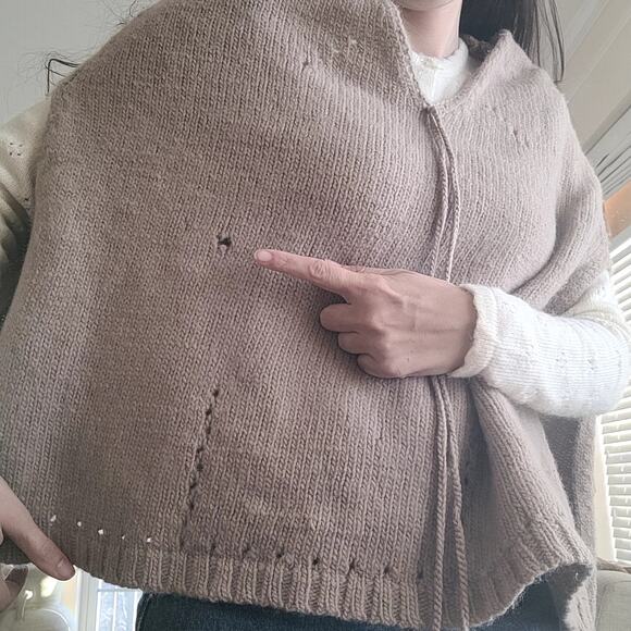 Max Studio Beige Wool Poncho - Picture 3 of 5